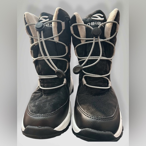Hobibear Unisex Kids Snow Boots Color: Black/White Size 2 - Picture 2 of 13